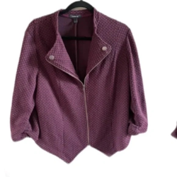 Torrid Purple Jacquard Knit Blazer Zipper Plus Size 4X NWT - Picture 5 of 11